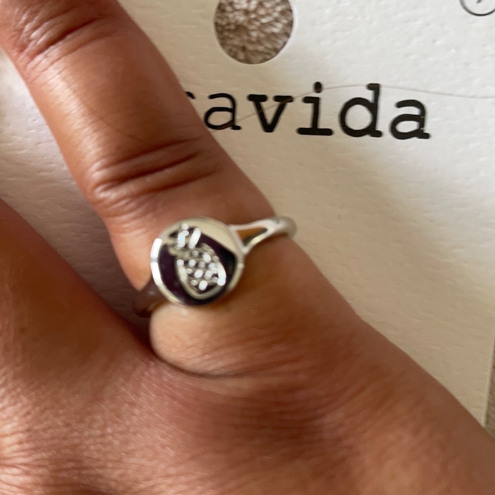 Pura Vida Pineapple Rings Size 7 Silver